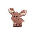 Cartoon brown elk PVC charm for DIY baby pacifier clips and teething bracelets - Reindeer Style / Coffee