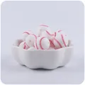 DIY jewelry 15mm white silicone beads featuring red baseball stitching pattern - White Baseball