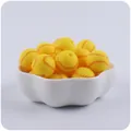 15mm bright yellow softball silicone beads with red stitching for DIY jewelry making - Yellow Baseball
