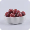 Perline in silicone rugby marroni 15mm per catenelle ciuccio DIY e bracciali fatti a mano - Palla da rugby