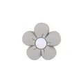 Gray silicone flower charm with white center for DIY pacifier clips and teething toys - Gray