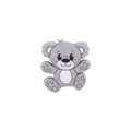 Niedliche hellgraue Koala-Silikonperle für DIY-Schnullerketten und Baby-Zubehörartikel - Grau