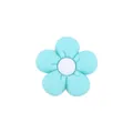Baby silicone flower teether accessory in mint green and white for DIY pacifier chains - Lake Blue