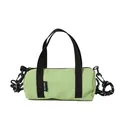 Mini green cylindrical crossbody bag made of Oxford cloth with a black webbing handle - Green