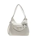 Grande borsa tote bianco crema con fiocco e ciondolo a nuvola soffice da donna - senza ciondolo / Bianco avorio