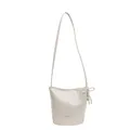 Borsa a secchiello beige minimalista con elegante ciondolo fiocco di perle - senza ciondolo / Bianco avorio