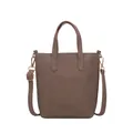 Brown pebbled faux leather crossbody phone bag with adjustable strap and front pocket - Khaki