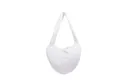 Bolso de hombro corazón de felpa blanca con textura suave para el otoño e invierno - Blanco