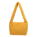 Chic mustard yellow lamb wool tote bag with soft plush texture for autumn winter - Yellow