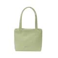 Borsa a mano minimalista verde chiaro in ecopelle con logo argentato Fashion & Bags - Verde