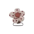 DIY baby pacifier clip with beige floral print fabric and durable metal back clip - Flower Tiny Floral Style