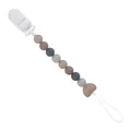 Catenella portaciuccio in silicone con perline a cuore nei toni beige di Morandi - Cachi