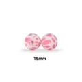 15mm roze siliconen kralen met luipaardprint voor fopspeenkettingen en sieraden - Bloemblad