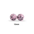 Roze 15mm siliconen kraal met luipaard terrazzo patroon voor DIY sieraden - Roze
