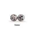 15 mm siliconen kralen met blauw en grijs terrazzo-patroon voor DIY-accessoires - Naakt