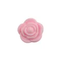 DIY baby silicone teething bead in soft pink 3D rose flower design for pacifier clips - Pink