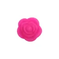 Rose-shaped silicone teething bead in vibrant magenta for DIY pacifier clips - Rose Red