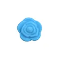 Light blue silicone rose flower teether bead for DIY baby pacifier clips and jewelry - Blue