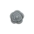 Gray rose-shaped silicone teether bead for DIY pacifier clips and baby jewelry - Gray