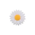 22mm 3D white daisy silicone bead for DIY pacifier clips and teething bracelets - White