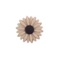 22mm silicone daisy flower bead in beige and brown for DIY pacifier clips and bracelets - Beige