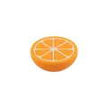 Silicone baby pacifier bead shaped like a sliced orange with textured fruit patterns - Orange