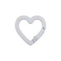 White heart-shaped spring ring alloy clasp for keychains and DIY accessory making - White