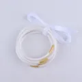 Glitzernde weiße Silikonarmbänder im Set mit goldenem Verschluss und Seidenschleife - Weiß