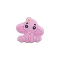Pink elephant silicone shoe charm accessory with daisy detail for clog sandals - Pink