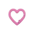 Pink heart-shaped metal carabiner spring clip for keychains and DIY crafts - Rose Red