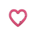 Pink heart-shaped metal spring ring buckle with polished finish for DIY keychains - Watermelon red
