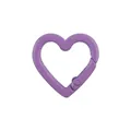 Purple heart-shaped metal spring ring clasp with a glossy lacquer finish for DIY crafts - Purple