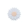 Silikon-Gänseblümchen-Perle in Weiß und Gelb für Schnullerketten und Schuh-Accessoires - Beige