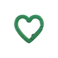 Grass green heart-shaped spring ring connector with smooth matte lacquer finish - Green
