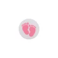 DIY silicone bead with pink baby footprints design for pacifier clips and bracelets - Pink Footprints