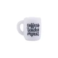White coffee cup silicone charm with Coffee Teach Repeat text for DIY accessories - Coffee Teach Repeat Style (4#)