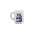 Mini witte beker bedeltje voor DIY speenkettingen met Small Business Owner tekst - Small Business Owner Stijl (6#)