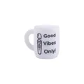 Witte siliconen beker hanger met zwarte tekst Good Vibes Only en grafiek - Good Vibes Only Stijl (9#)