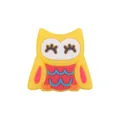 Yellow silicone owl teething bead for DIY baby pacifier clips and teething jewelry - Yellow