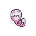 Pink cartoon stethoscope PVC bead for DIY pacifier clips and bracelets - Pink Stethoscope