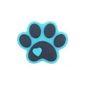 Light blue and grey silicone paw print charm for baby teething chain DIY accessories - Lake Blue