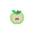 Green apple silicone teether bead with 3D embossed detail for baby pacifier clips - Green Apple