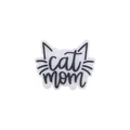 Silicone cat mom charm bead for DIY pacifier clips and teething bracelets - Cat Mom