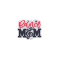 Cartoon Band MOM shoe charm with red music notes and heart accents for clog sandals - Music (Band MOM)