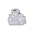 Cartoon enamel coffee cup and books charm for baby DIY pacifier chains - Book (Read Good Books)