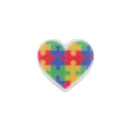 Anneau de dentition cœur puzzle en silicone pour attache-tétine aux couleurs vives - Puzzle