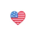 Accesorio mordedor de silicona en forma de corazón con diseño de la bandera de EE. UU. para bebés - Bandera nacional