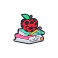 Cartoon leraar thema DIY bijtring bedeltje met gekleurde boeken en luipaard appel - Boek En Appel