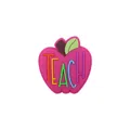 Rose red apple silicone shoe charm with colorful TEACH letters for DIY crafts - Rose Red Apple (TEACH)