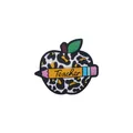 Cute apple pencil leopard pattern PVC shoe charm for teacher themed accessories - White Pencil Apple (Teacher)